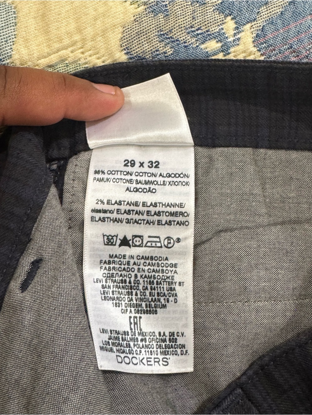 Dockers Men's Dark Charcoal Plaid Dress Pants - Picture 5 of 5
